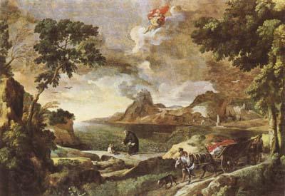 DUGHET, Gaspard Landscape with St Augustine and the Mystery of the Trinity (mk08) Spain oil painting art